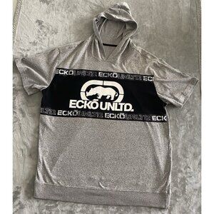 Ecko Unltd Men's Short Sleeve Hooded Logo Graphic Shirt SZ UNK‎ See Notes